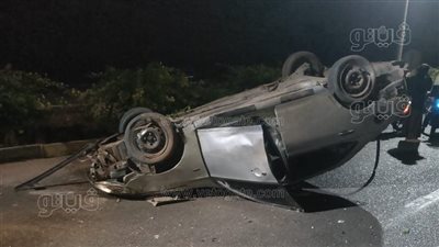 العربية بقت خردة، إصابة طالبين في انقلاب سيارة ملاكي على الطريق الزراعي في الأقصر 