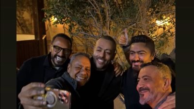 المنتج نصر محروس يحتفل بعيد ميلاده مع تامر حسني وتامر عاشور (صور)