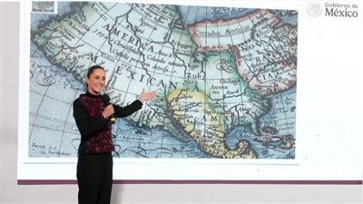 كله بالتاريخ، رئيسة المكسيك ترد على ترامب بمقترح إعادة تسمية بلاده إلى 