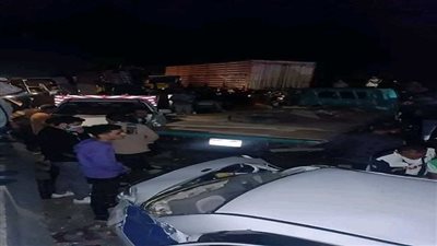  إصابة 14 راكبا في تصادم أتوبيسين وتريلا على الطريق الإقليمى بالشرقية