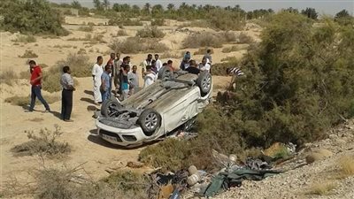 مصرع طالب وإصابة 3 آخرين في انقلاب سيارة ملاكي ببني سويف
