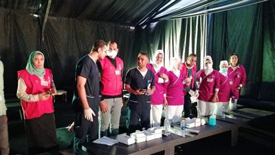 إجراء مسحات للمشاركين في حفل طريق الكباش | فيديو