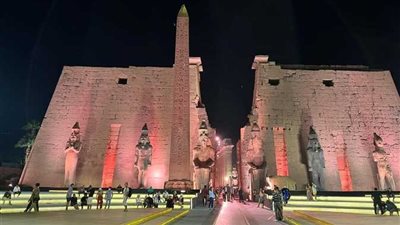شاهد.. معبد الكرنك بعد احتفالية افتتاح طريق الكباش