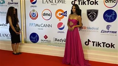 سلمى أبو ضيف بفستان جريء في افتتاح مهرجان القاهرة السينمائي|فيديو