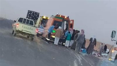 إصابة 7 أشخاص في حادثتين متفرقتين بمطروح 