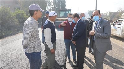 بدء رصف طريق شبين الكوم – بركة السبع بتقنية FDR |صور