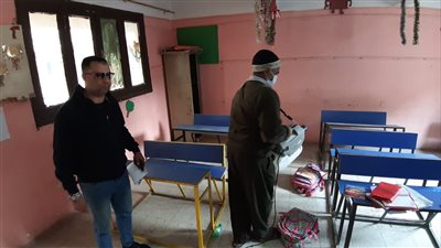 تطهير وتعقيم المدارس في الجيزة لمنع انتشار فيروس كورونا | صور 