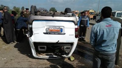 تسيير الحركة المرورية بطريق إسكندرية الصحراوي بعد انقلاب ميكروباص