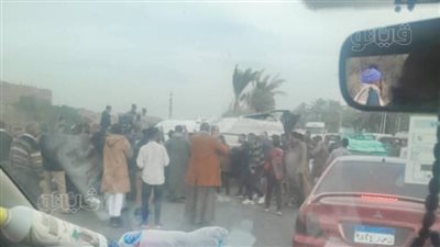 مصرع 5 أشخاص وإصابة 17 آخرين في حادث تصادم بالمنيا (صور)