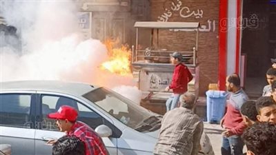 اشتعال النيران في أسطوانة غاز داخل مطعم للمأكولات الشعبية بالغربية دون إصابات (صور)