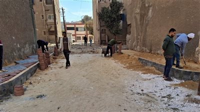 بدء أعمال تركيب بلاط الإنترلوك بحي حسام كيلاني في أسيوط 