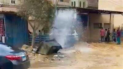 انفجار ماسورة مياه رئيسية في الغربية