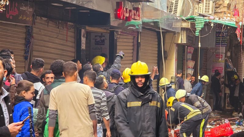 حريق مول تجارى بالعتبة