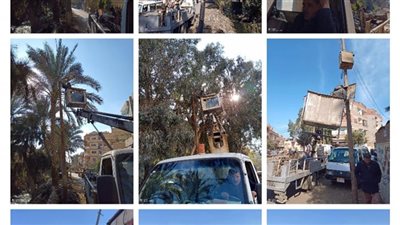 صيانة الأعمدة وتركيب الكشافات ومراجعة النزلات بالزقازيق 