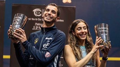 علي فرج وهانيا الحمامي يفوزان ببطولة جي بي مورجان للإسكواش