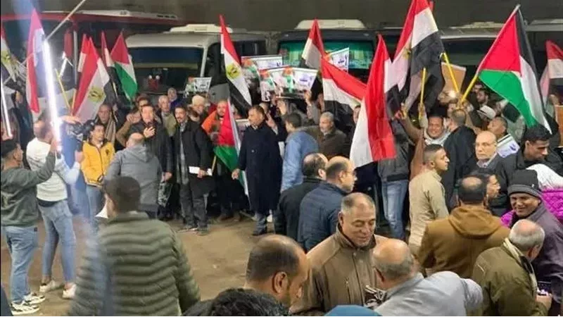 مسيرات فى رفح لدعم