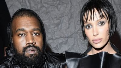 طرد كانييه ويست وزوجته بعد ظهورها عارية على السجادة الحمراء لـ جرامي 