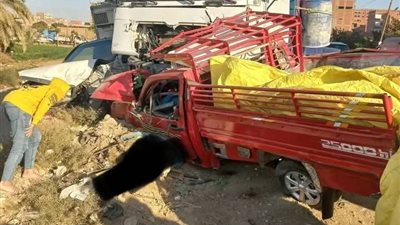 حادث مرعب.. تفاصيل حادث تصادم بالطريق الدائري فى المنيا.. 9 أشخاص إجمالى عدد الوفيات.. المحافظ يوجه بتقديم الدعم لأسر الضحايا (صور)