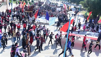 مسيرة حاشدة بجامعة سوهاج لدعم وتأييد الرئيس ورفض تهجير الفلسطينيين (صور)