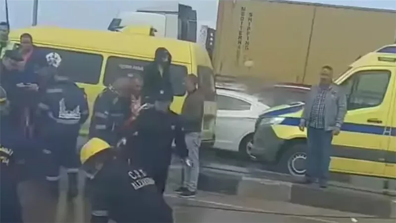 حادث تصادم على طريق