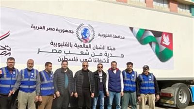  انطلاق 30 حاوية محملة بالمساعدات الإنسانية من القليوبية إلى قطاع غزة (فيديو)