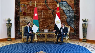 البدء الفوري لإعادة إعمار غزة وعدم تهجير الفلسطينيين يتصدران مباحثات السيسي وولي عهد الأردن