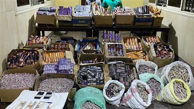 ضبط631 ألف قطعة ألعاب نارية بحوزة عاطلين في البدرشين