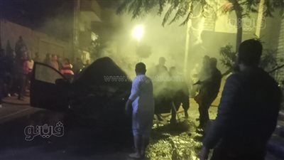السيطرة على حريق سيارة ملاكي بسبب صواريخ رمضان دون إصابات (صور)