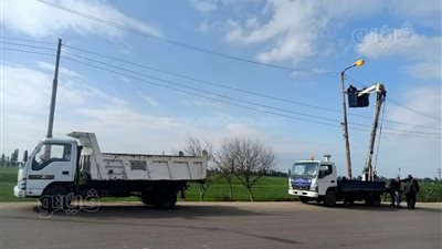 صيانة وتأهيل 1194 عمود إنارة بقرى كفر الشيخ