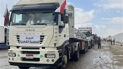 لحظة دخول المنازل المتنقلة من معبر رفح لقطاع غزة (صور) 