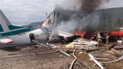 تحطم طائرة عسكرية فى السودان من طراز أنتونوف ومصرع طاقمها (فيديو)