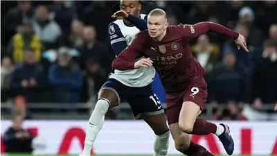 الدوري الإنجليزي، مانشستر سيتي يتقدم على توتنهام بهدف هالاند بالشوط الأول (فيديو وصور)