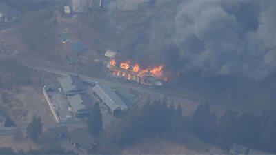 حرائق ضخمة في اليابان وإجلاء الآلاف (فيديو)