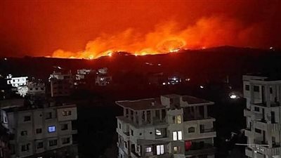  حريق ضخم في ريف اللاذقية بسوريا وجهود مكثفة للسيطرة عليه (صور)