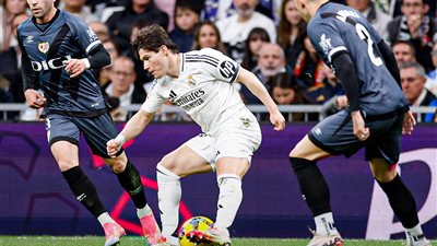 الدوري الإسباني، ريال مدريد يتقدم على رايو فاليكانو 2-1 في شوط أول مثير