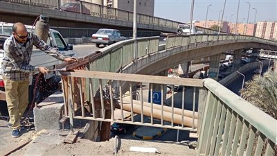 محافظة الجيزة: إصلاحات عاجلة بكوبري روض الفرج - الساحل (صور)