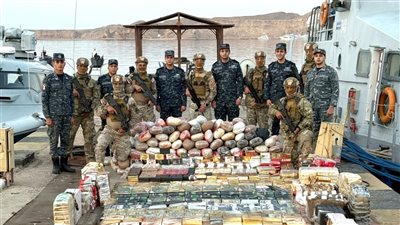 القوات البحرية تحبط محاولة تهريب 34 ألفا و750 فرش حشيش و365 لفافة هيدرو