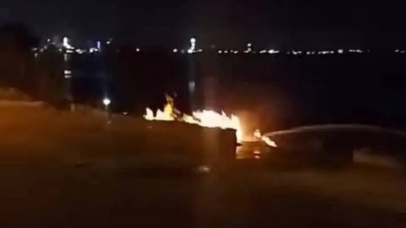حريق بجانب طريق المحمودية،