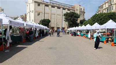 إقبال المواطنين على سوق المزارعين لليوم الواحد بالإسكندرية