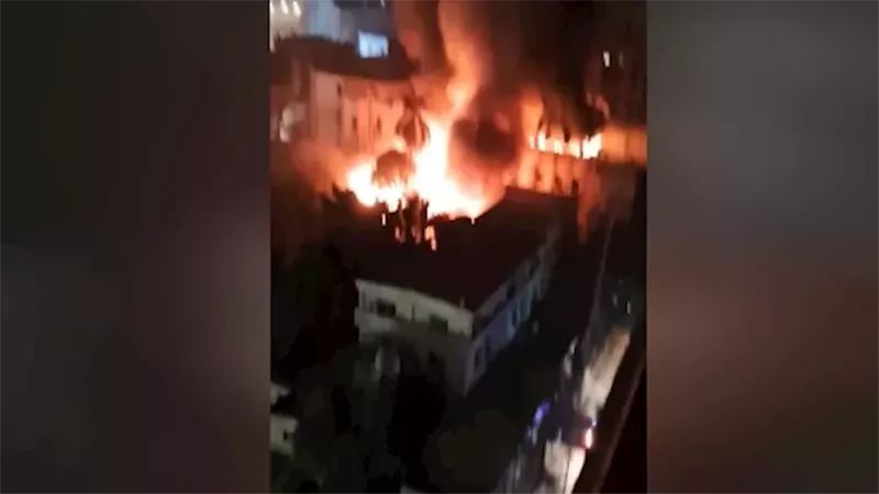 حريق هائل بوزارة
