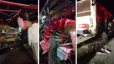 رفع آثار حادث أتوبيس عمال مصنع سكر دشنا بعد تصادمه بجرار زراعي (فيديو)