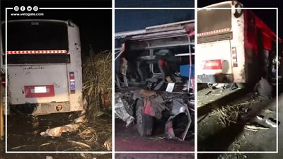 انقلاب أتوبيس ركاب بطريق قنا - سوهاج والدفع بسيارات إسعاف تحسبا لوقوع ضحايا