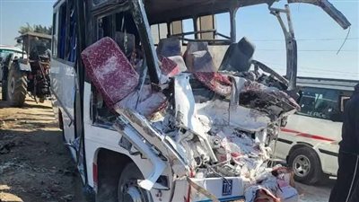 مصرع شخصين وإصابة 24 آخرين في حادث تصادم بالمنوفية