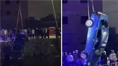 إنقاذ سائق سيارة سقطت في ترعة المريوطية 