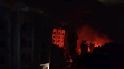 حريق بالمدينة الجامعية الأزهرية للبنات بأسيوط (صور)