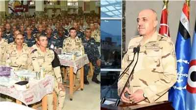 رئيس أركان حرب القوات المسلحة يشارك طلبة معهد ضباط الصف المعلمين الإفطار 