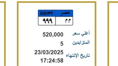 تقترب من مليون جنيه.. أسعار اللوحات المعدنية المميزة في رمضان.. خطوات وإجراءات الدخول المزايدات والحصول على لوحتك باسمك