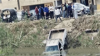 سقوط سيارة بالرياح التوفيقي في الدقهلية 