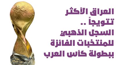 العراق الأكثر تتويجًا.. السجل الذهبي للمنتخبات الفائزة ببطولة كأس العرب| إنفوجراف