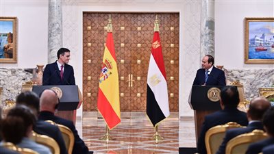  شاهد| نشاط الرئيس اليوم.. السيسي يستقبل رئيس الحكومة الإسبانية ومؤتمر صحفي مشترك بالاتحادية
